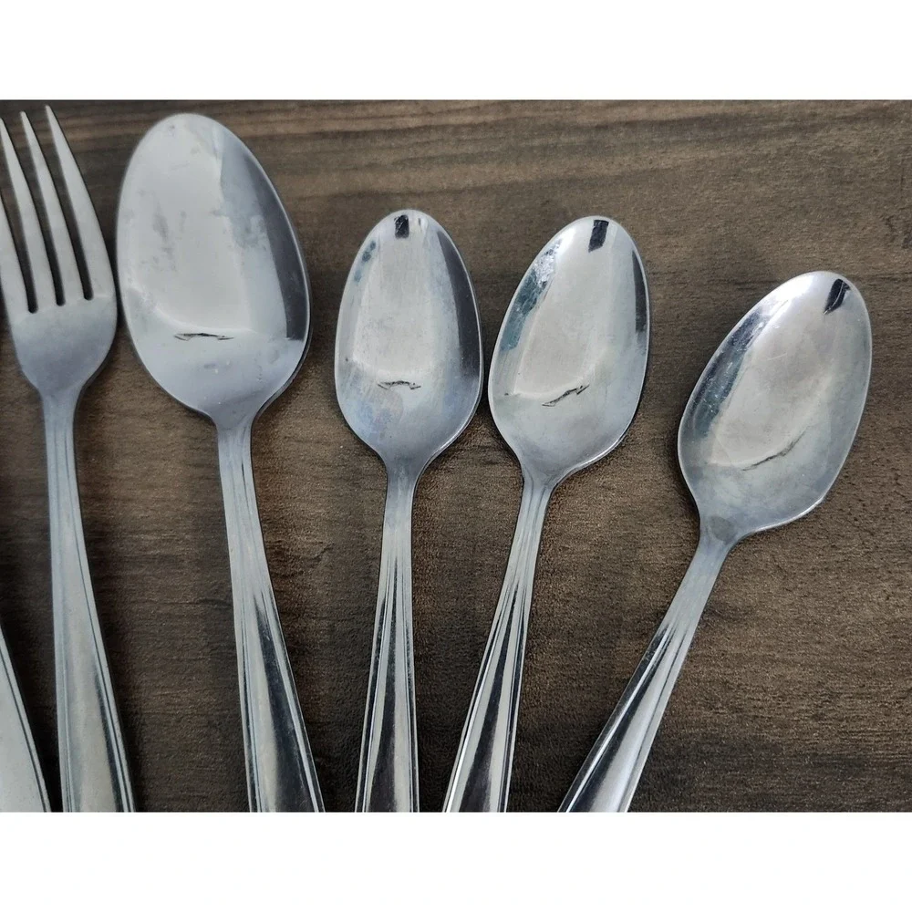 Oneida Oneidacraft Flatware Vallarta Pattern Silver Stainless Steel Nordic MCM